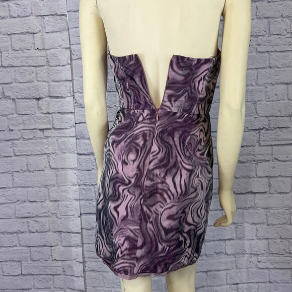 BCBGMaxAzria “Martina” Strapless Cocktail Dress purple and pink size 02 - Picture 9 of 12